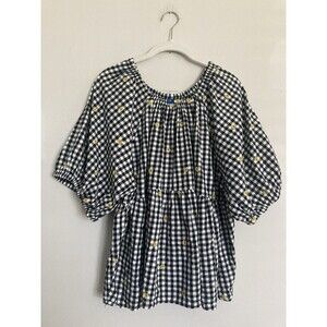 Old Navy Gingham Daisy Floral Top Blouse XL Women’s Cottagecore